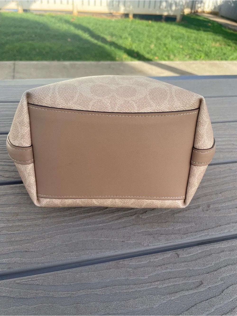 Coach Tan Signature Bucket Shoulder Bag